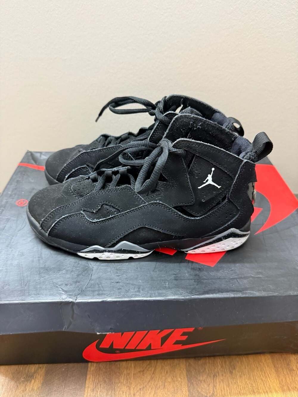Jordan True Flight Black Suede Youth 3Y Basketball Shoes